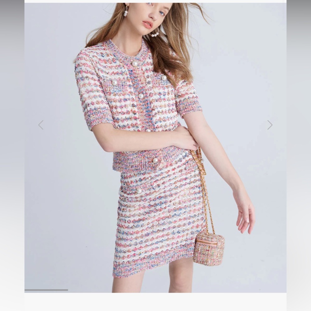 Urban Revivo pink and white Matching set